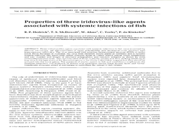 Properties of Three Iridovirus-Like Agents Associated with Systemic Infections of Fish