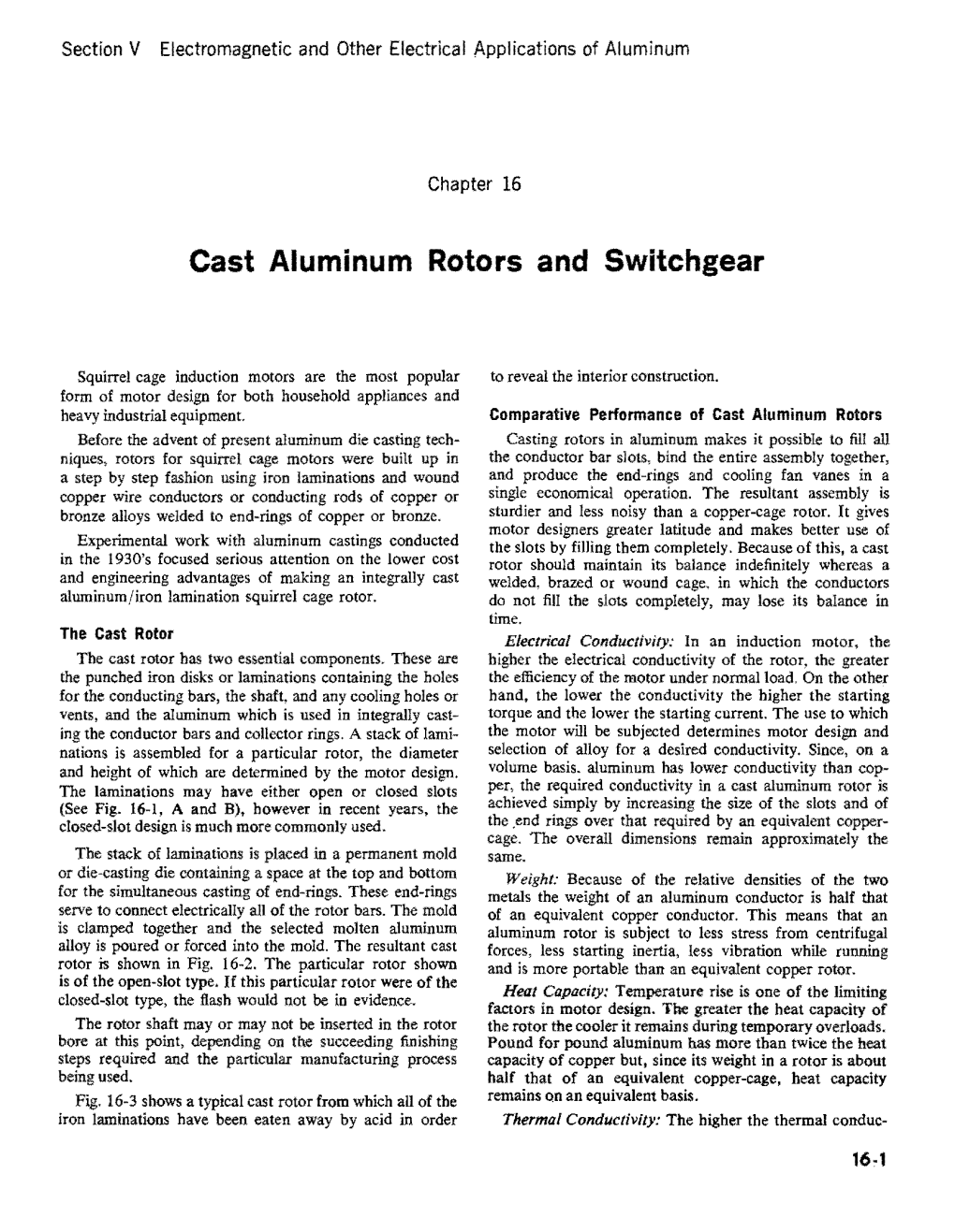 Cast Aluminum Rotors and Switchgear