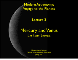 Mercury and Venus the Inner Planets