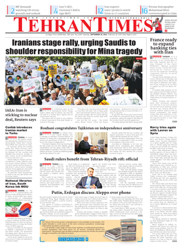 Iranians Stage Rally, Urging Saudis to Shoulder Ed