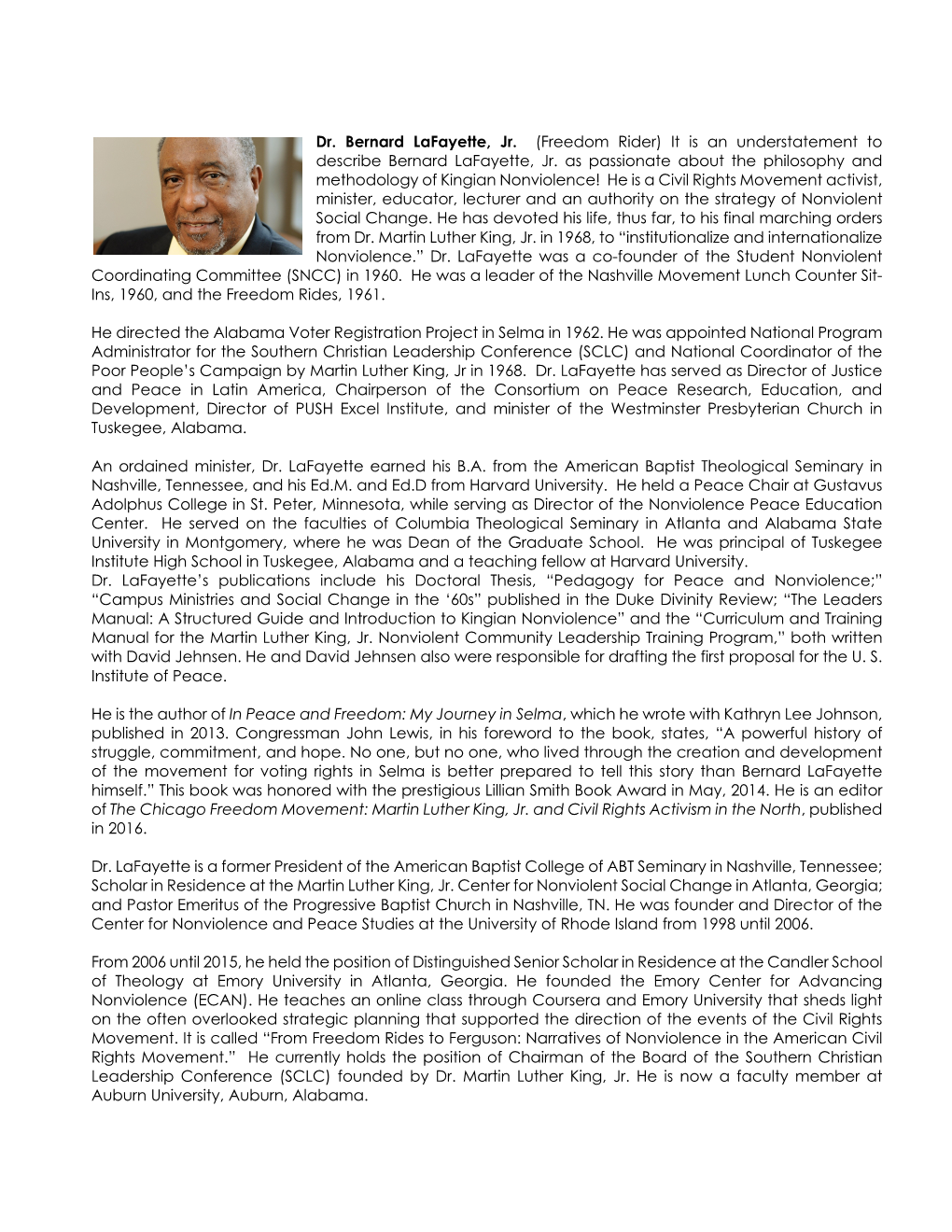 Dr. Bernard Lafayette, Jr