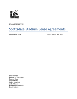 Scottsdale Stadium Lease Agreements