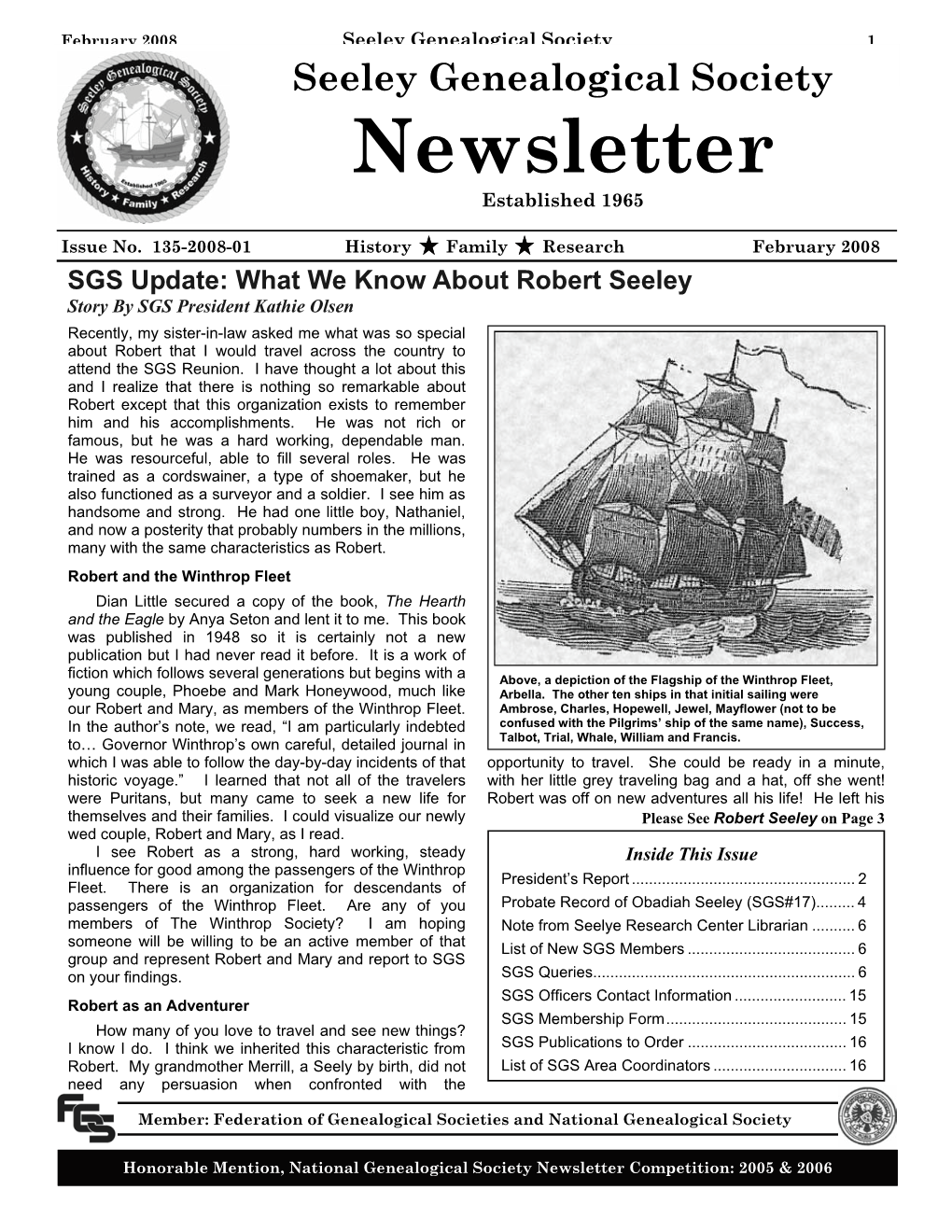 Newsletter Established 1965