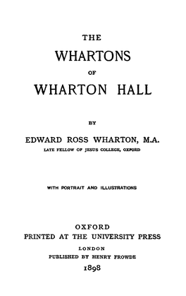 Whartons Wharton Hall