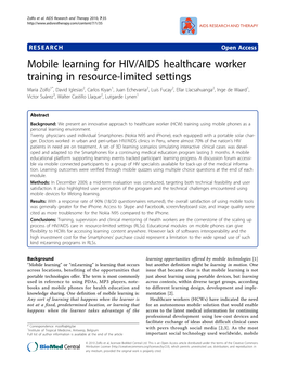 Mobile Learning for HIV/AIDS Healthcare Worker