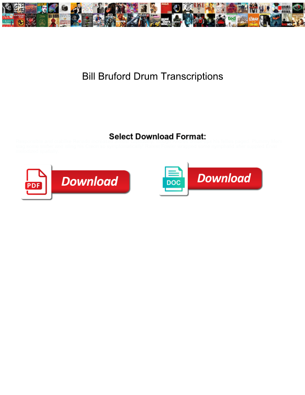 Bill Bruford Drum Transcriptions