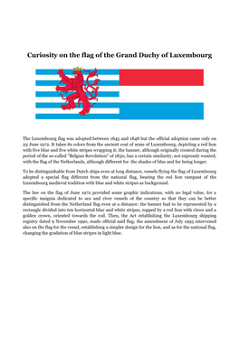 Curiosity on the Flag of the Grand Duchy of Luxembourg