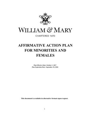 Affirmative Action Plan for Minorities and Females