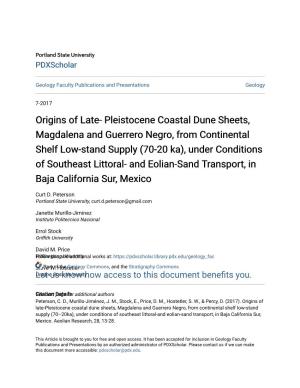 Pleistocene Coastal Dune Sheets, Magdalena and Guerrero Negro