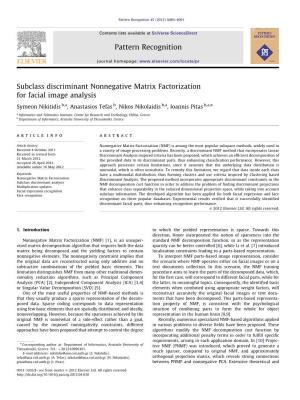 Subclass Discriminant Nonnegative Matrix Factorization for Facial Image Analysis
