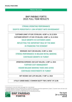Bnp Paribas Fortis 2015 Full Year Results