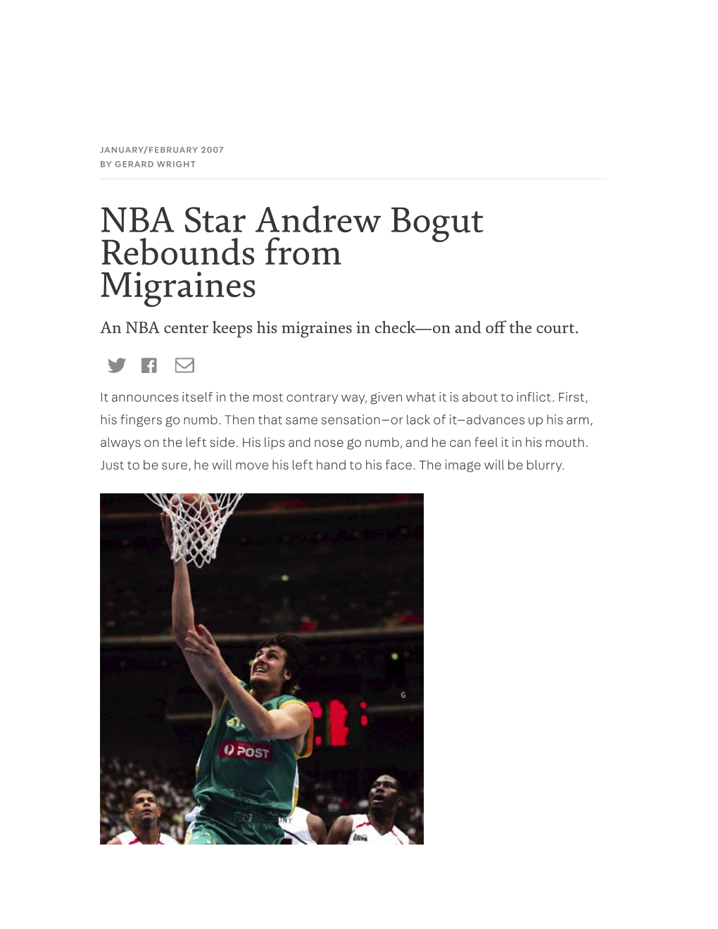 NBA Star Andrew Bogut Rebounds from Migraines