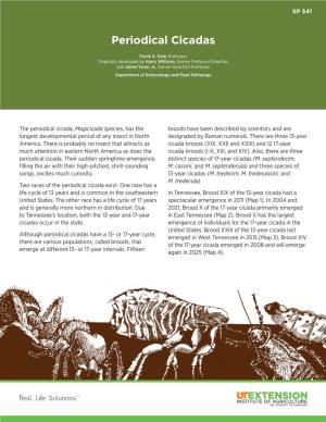 Periodical Cicadas SP 341 3/21 21-0190 Programs in Agriculture and Natural Resources, 4-H Youth Development, Family and Consumer Sciences, and Resource Development