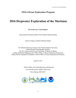 2016 Deepwater Exploration of the Marianas