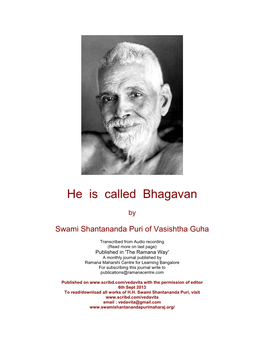 He Is Called Bhagavan