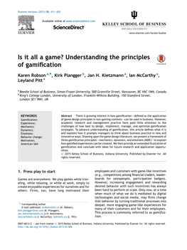 Is It All a Game? Understanding the Principles of Gamification