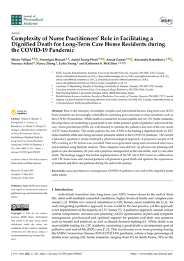 Complexity of Nurse Practitioners' Role in Facilitating a Dignified