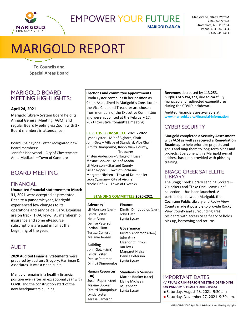 Marigold Report April 2021