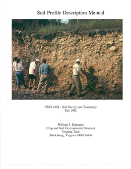 Soil Profile Description Manual