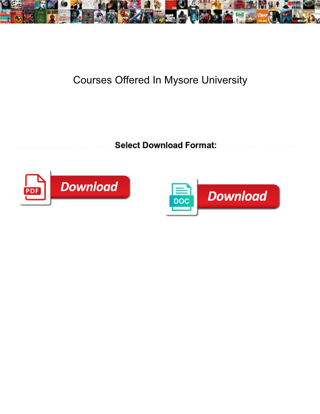 Courses Offered in Mysore University