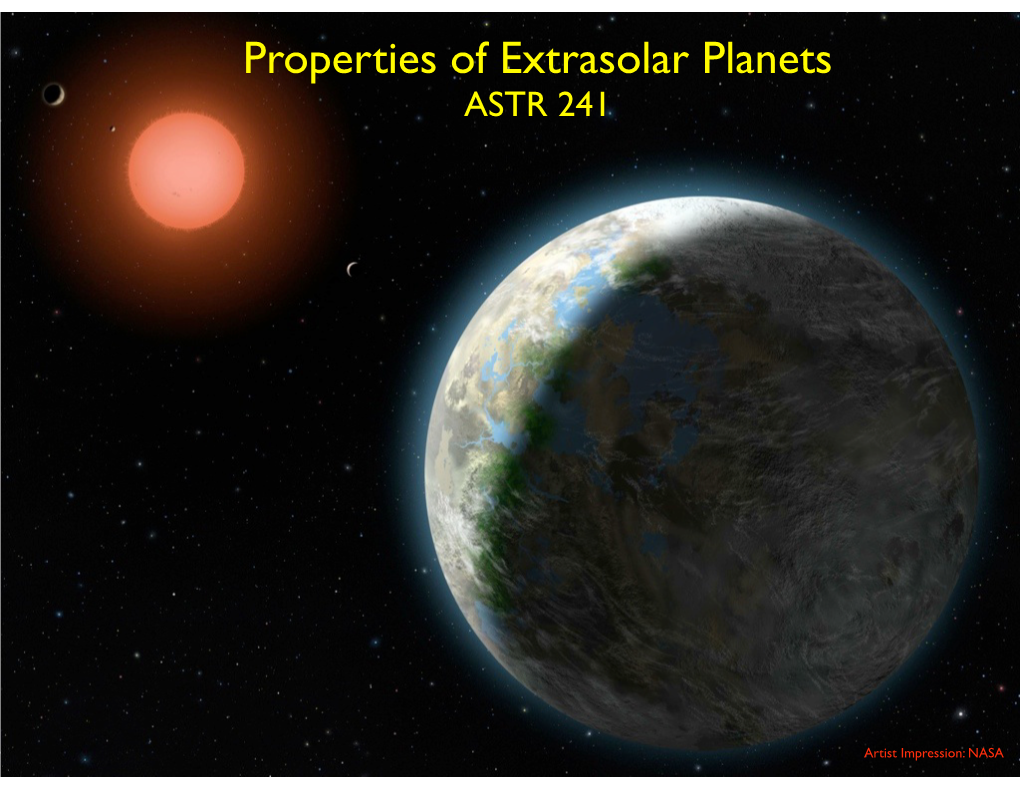 Properties of Extrasolar Planets ASTR 241