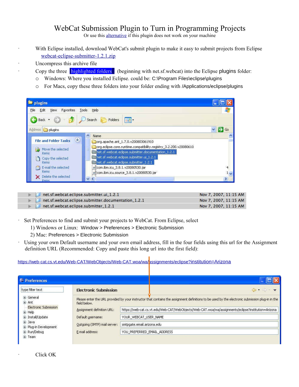 Webcat Submission Plugin to Turn in Programming Projects