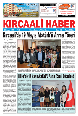 Filibe' De 19 Mayıs Atatürk'ü Anma Töreni Düzenlendi