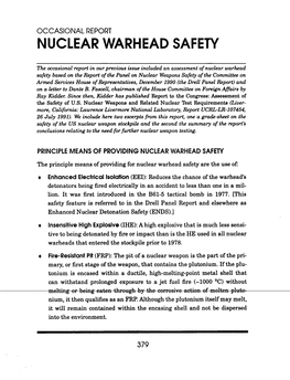 Nuclear Warh Ead Safety