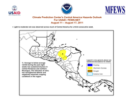 Climate Prediction Center's Central America Hazards Outlook For