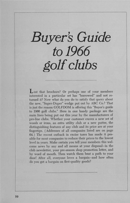 Buyer's Guide to 1966 Golf Clubs