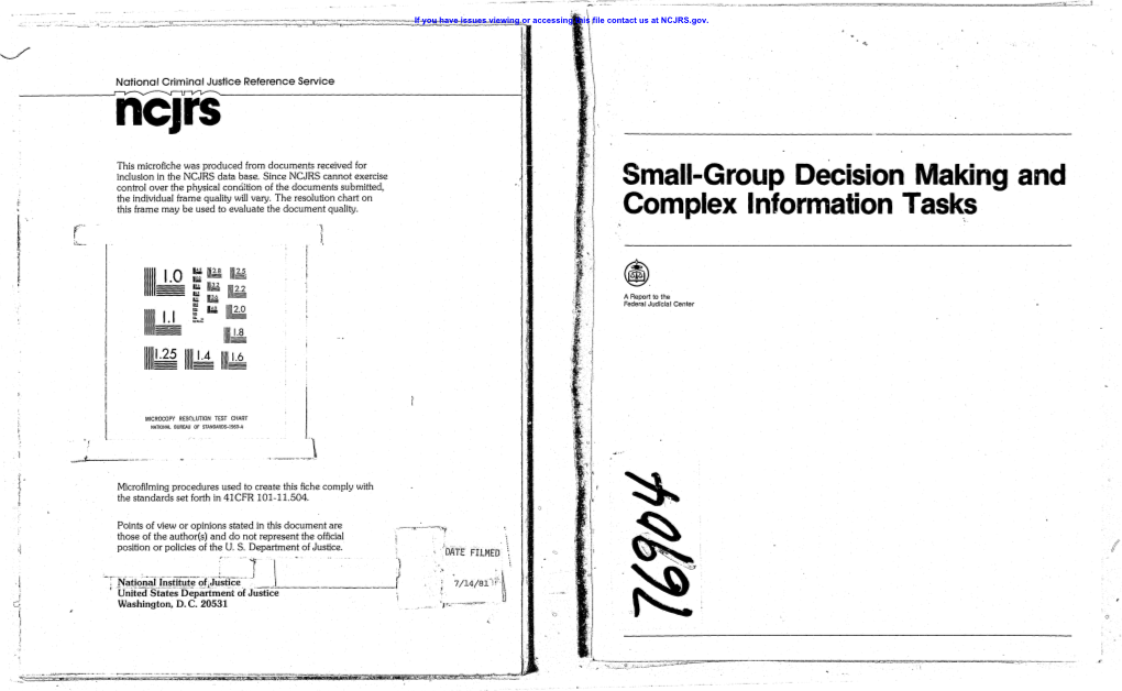 Small-Group Decision Making and Complex Information Task~