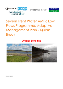 Adaptive Management Plan - Quorn Brook