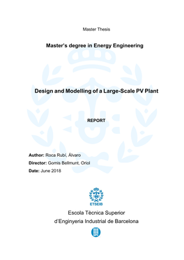 Design and Modelling of a Large-Scale PV Plant