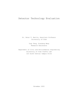 Detector Technology Evaluation