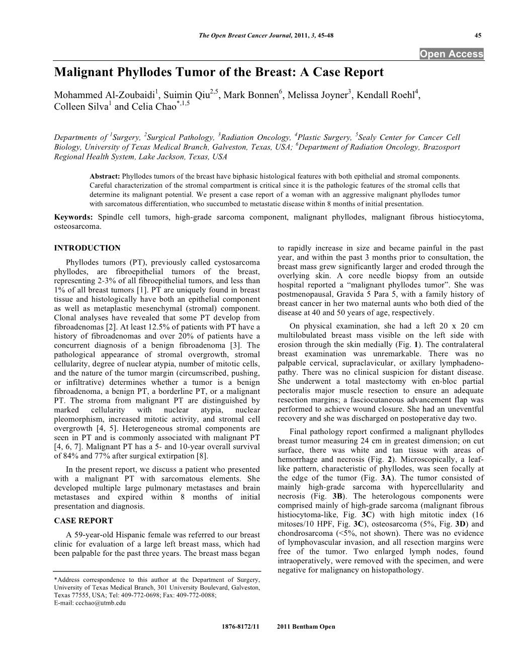 Malignant Phyllodes Tumor of the Breast: a Case Report