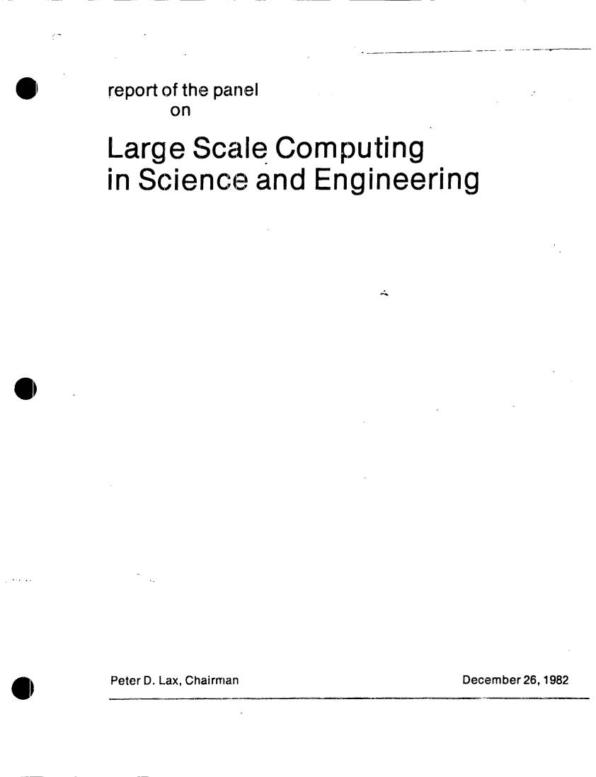 Large Scale Computing in Science and Engineering