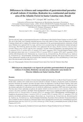 Differences in Richness and Composition of Gastrointestinal