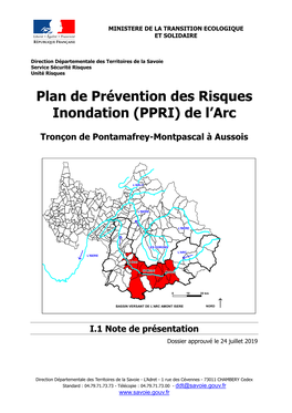 Plan De Prévention Des Risques Inondation (PPRI) De L'arc
