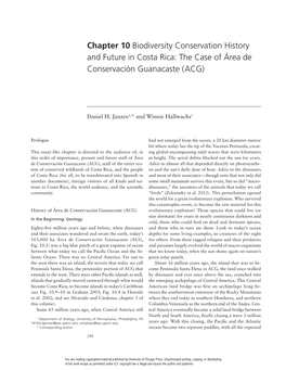 Chapter 10 Biodiversity Conservation History and Future in Costa Rica: the Case of Área De Conservación Guanacaste (ACG)
