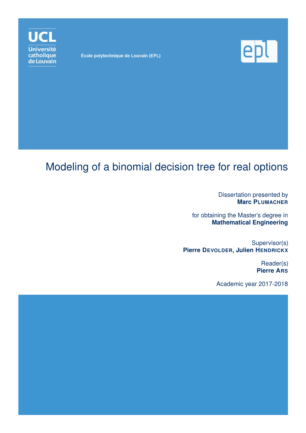 Modeling of a Binomial Decision Tree for Real Options