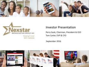 Nexstar Broadcasting September 2016 Investor Presentation
