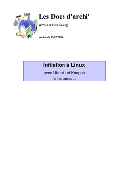 Initiation À Linux Avec Ubuntu Et Knoppix Archi
