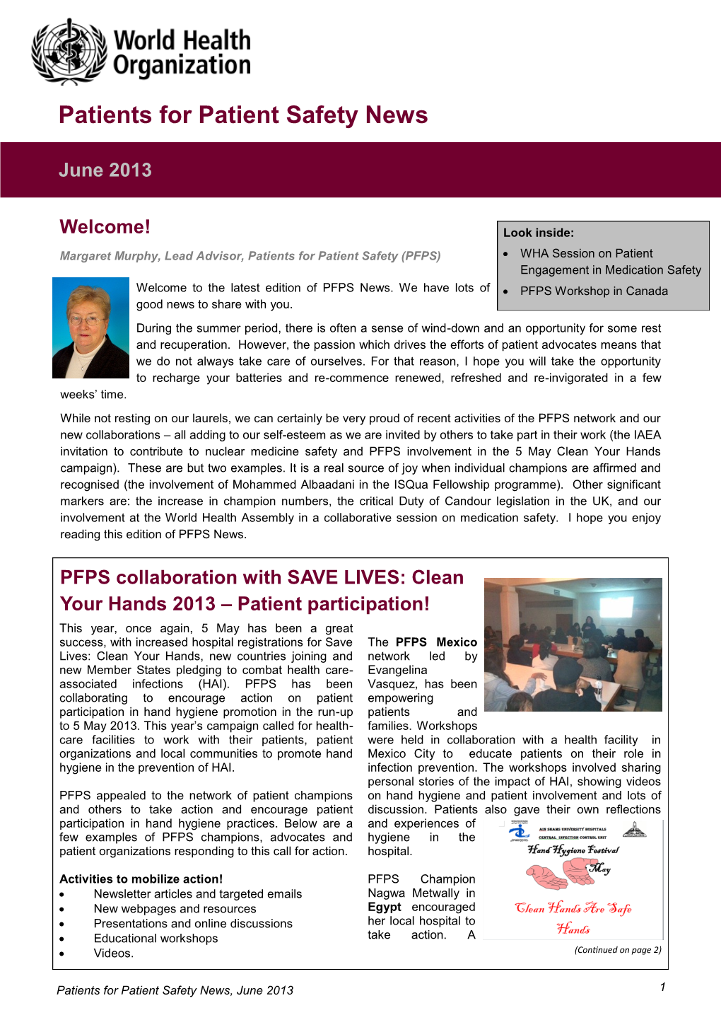 Patients for Patient Safety News