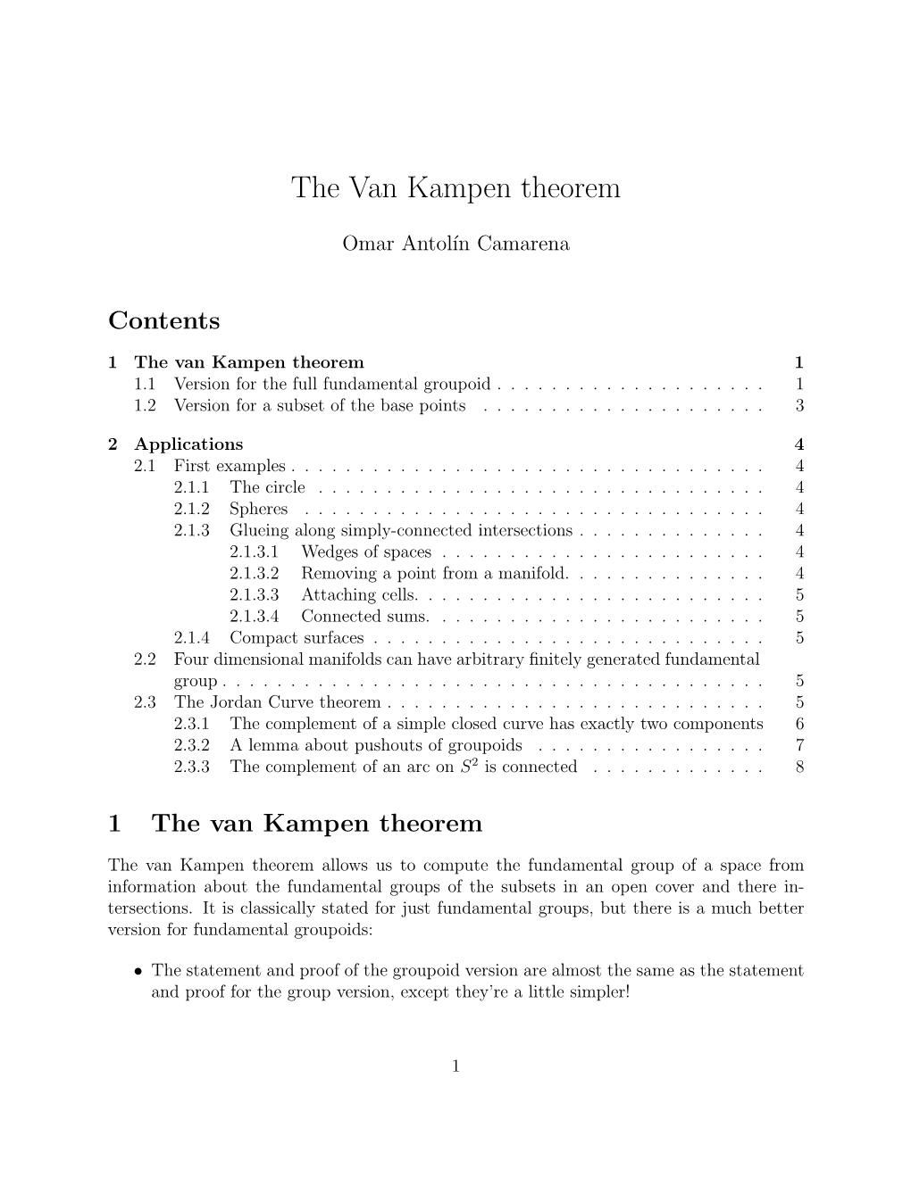 The Van Kampen Theorem