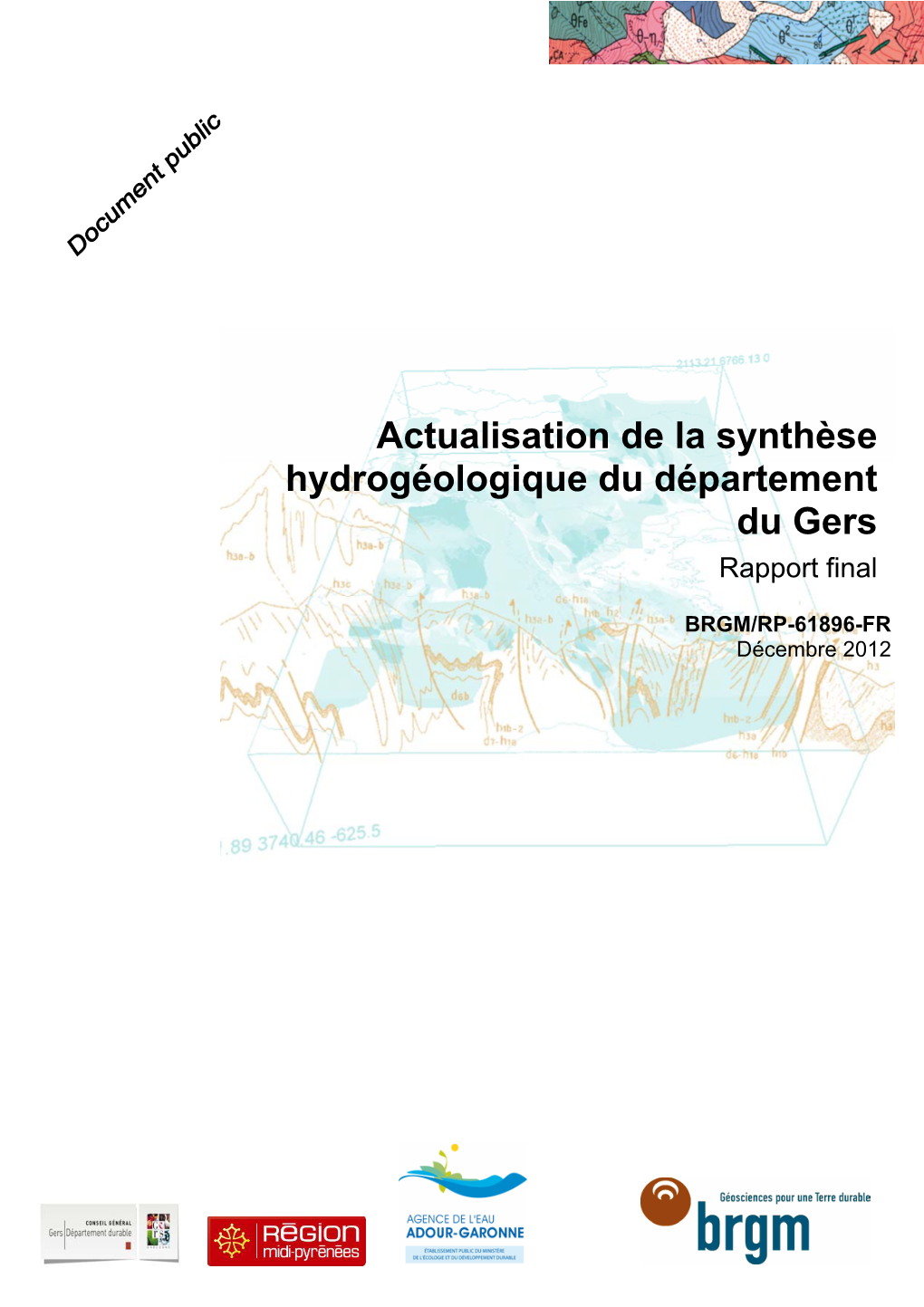 Actualisation De La Synthèse Hydrogéologique Du Département Du Gers Rapport Final