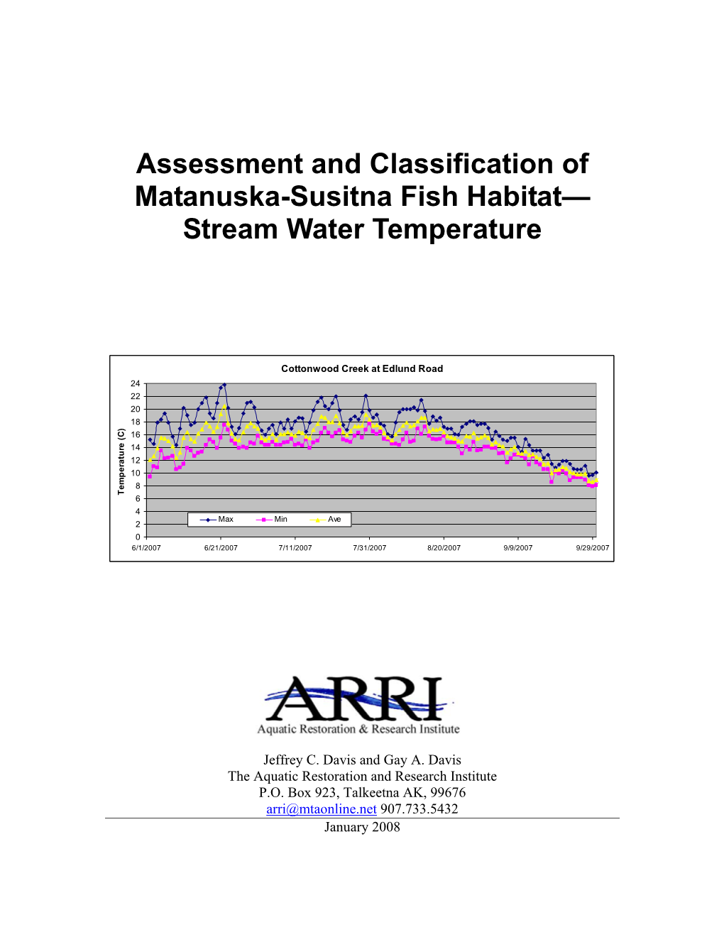 Assessment and Classification of Matanuska-Susitna Fish Habitat— Stream Water Temperature