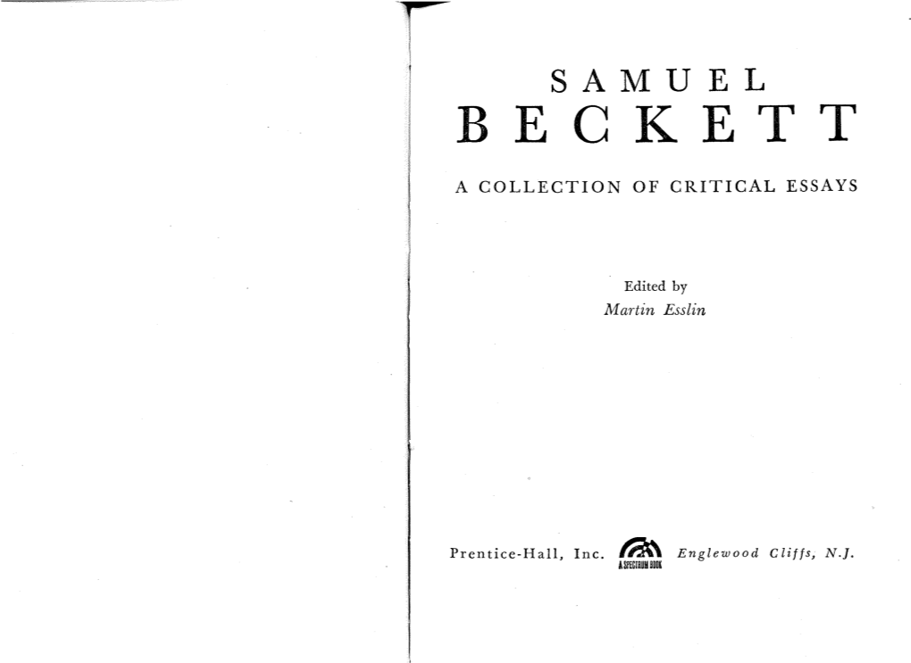 Being Without Time: on Beckett's Play Waiting for Godot, TRUM BOOK