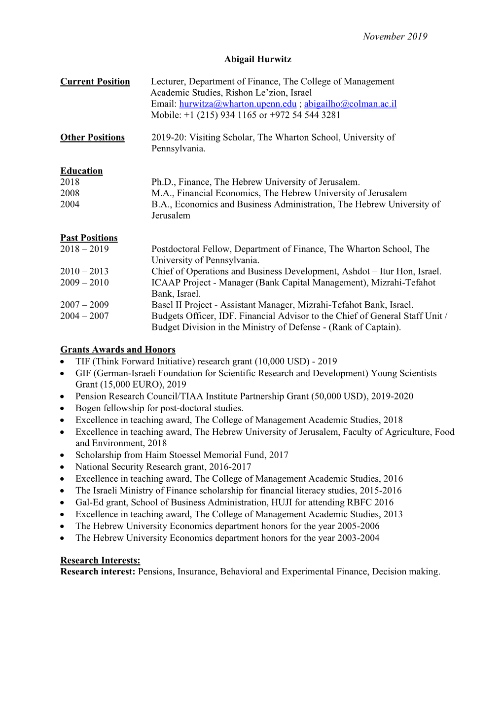 Curriculum Vitae