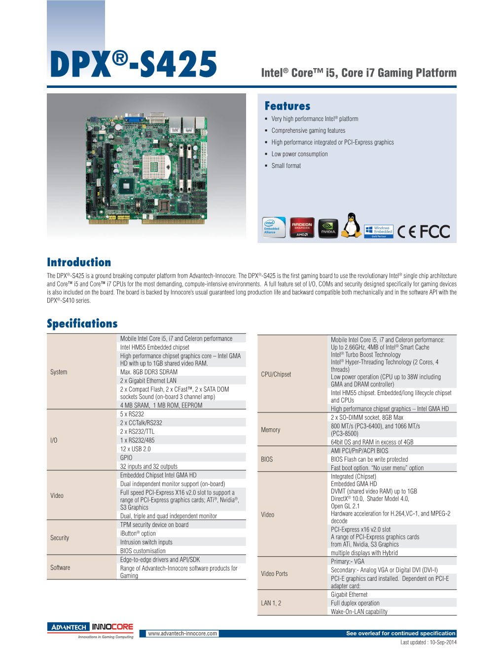 DPX®-S425 Is a Ground Breaking Computer Platform from Advantech-Innocore