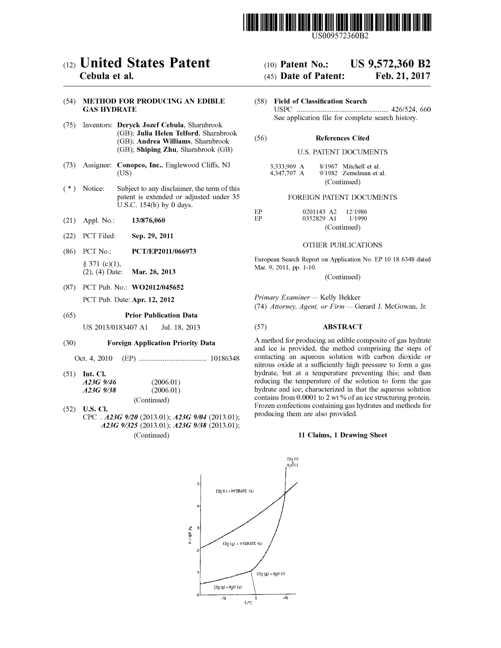 (12) United States Patent (10) Patent No.: US 9,572,360 B2 Cebula Et Al